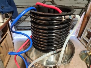 Counter-flow wort cooler